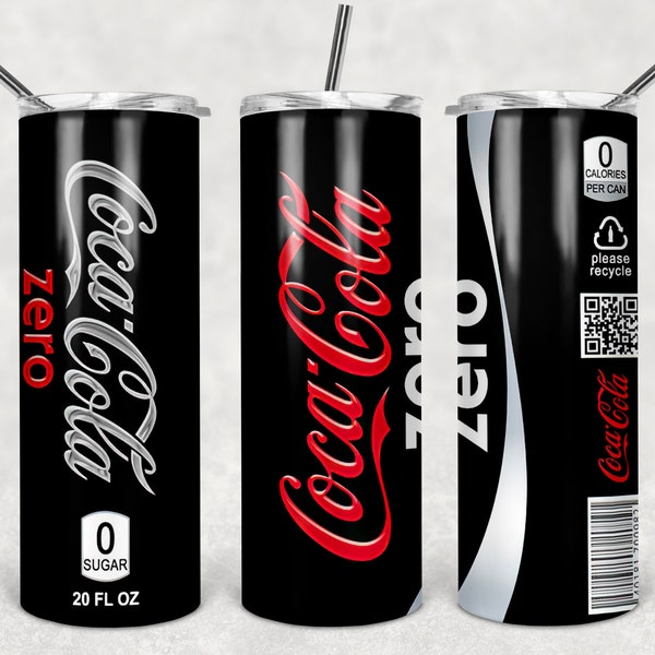 Coca Cola Coke Zero - digital download sublimation design for 20oz straight tumbler