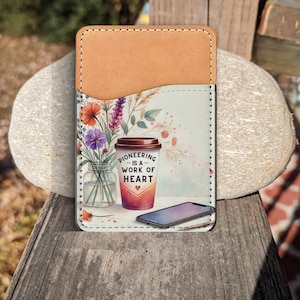 Être pionnier est une oeuvre de coeur Porte-cartes contact | Conception florale | anglais et espagnol | Cadeau JW