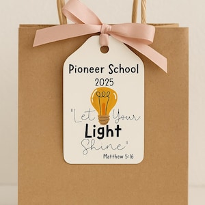 Etichette regalo Pioneer School 2025 / Fai risplendere la tua luce / Etichette regalo stampabili JW / Download immediato