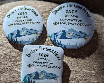 ZURICH SWITZERLAND - 2024 Special Convention Pins, Wearable Magnets, Badge Holders, JW