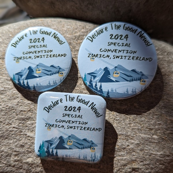 ZURICH SWITZERLAND - 2024 Special Convention Pins, Wearable Magnets, Badge Holders, JW