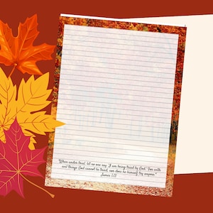 Papelería para escribir cartas de Santiago 1:13 / Regalo de otoño para los Testigos de Jehová / Papel de cartas con temática otoñal / Versículo bíblico alentador / DESCARGA INSTANTÁNEA