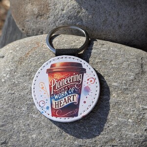 Pioneering is a Work of Heart Leather Keychain for Jehovah's Witnesses | English Colorful