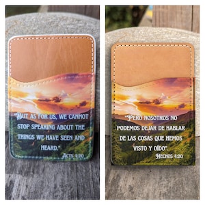 Actes 4:20 porte-cartes avec contact – JW Gifts en anglais/espagnol | Organiseur personnalisable de cartes du ministère | Nous ne pouvons pas arrêter de parler