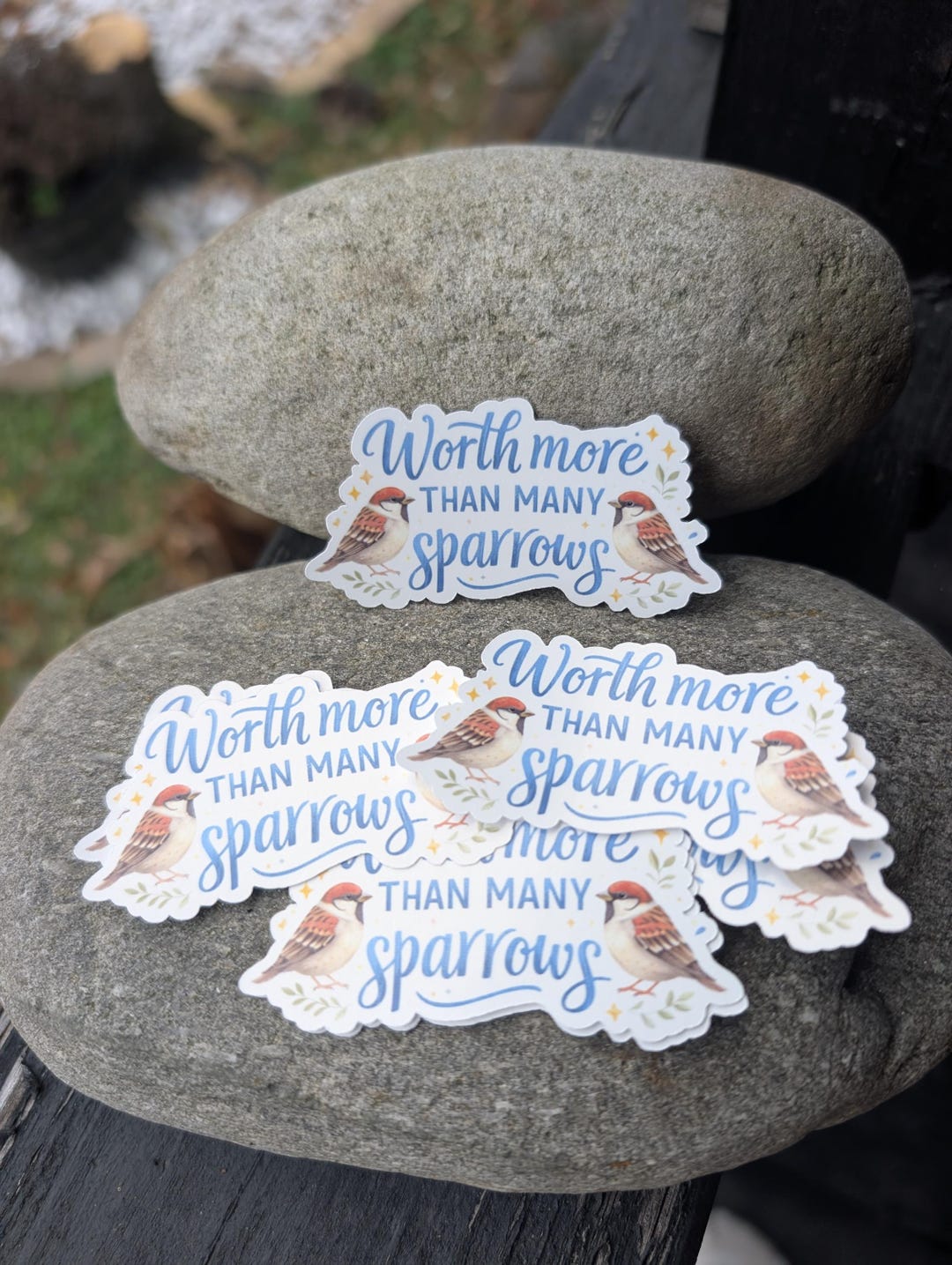 Worth More Than Many Sparrows Vinyl Sticker, English/spanish ...