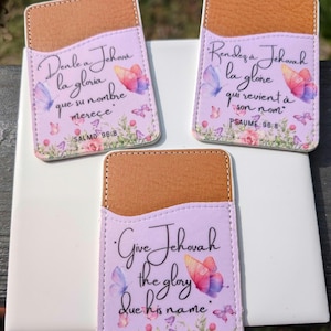 Porte-cartes textuel 2025 ans Motif papillon violet, anglais, espagnol et français (autres langues disponibles sur demande) | Personnaliser