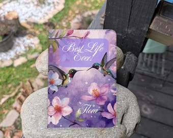 Best Life Ever Hummingbird Design Tract Holder with insert for New Tracts - English/Spanish