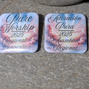PURE WORSHIP 2025 Convention | Square Pin & Wearable Magnet | JW Convention Gift