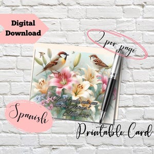 Je bent meer waard dan veel mussen | JW digitale afdrukbare kaart | Aanmoedigingskaart | 2 per pagina | Direct downloaden | Spaans