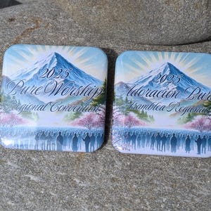 PURE WORSHIP 2025 Convention | Square Pin & Wearable Magnet | JW Convention Gift