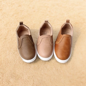 Slip On Leather Sneakers | Size 7-10 | Toddler and Kids Fashion Leather Shoes