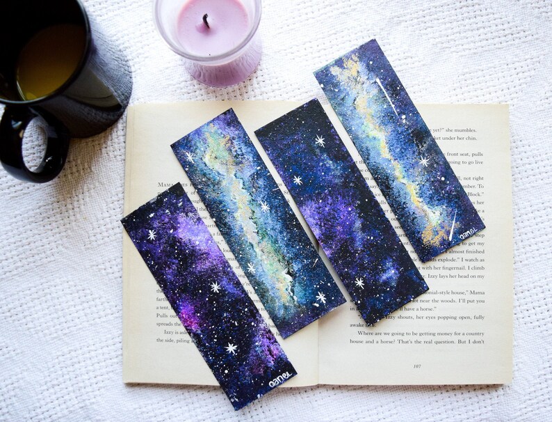 galactic bookmark handpainted galaxy bookmark space etsy