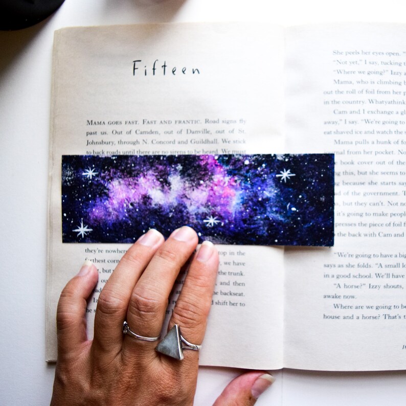 Galactic Bookmark Handpainted Galaxy Bookmark Space | Etsy