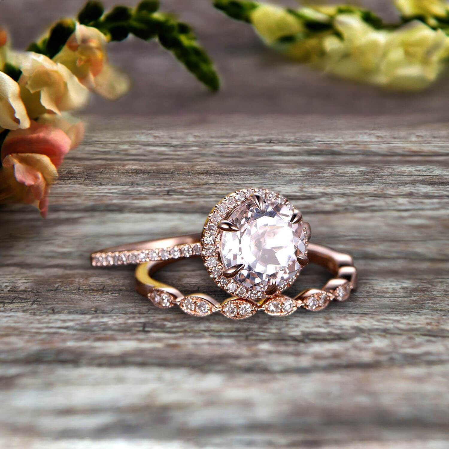 Milgrain Band Halo Anniversary Gift 1.75 Carat 6mm Round Cut VS