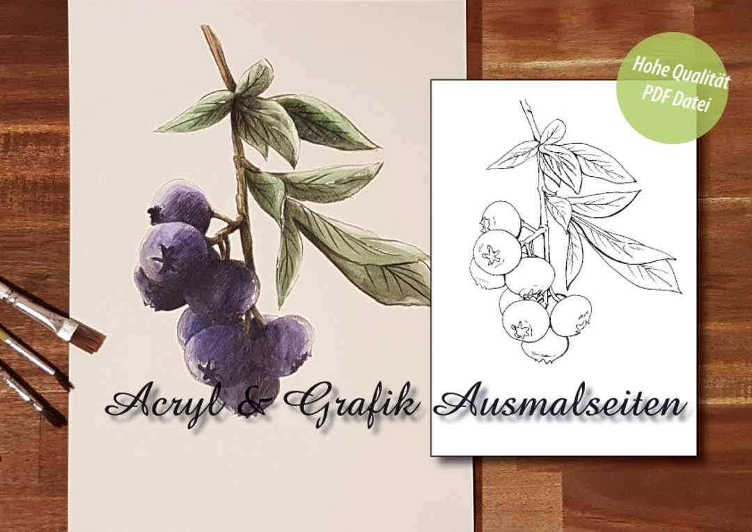 DIY Obst Und Stillleben Zum Ausmalen Ausmalbilder Als PDF - Etsy
