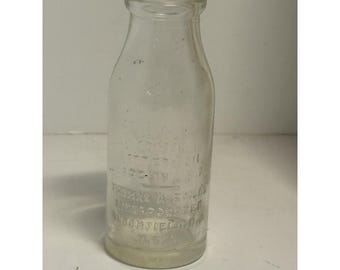 Botella de aceite de batería Thomas A. Edison Co., vidrio transparente, 4" de alto, vintage