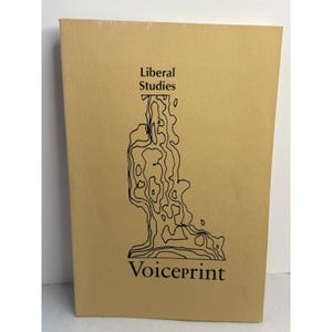 May include: A tan-colored book cover with the words "Liberal Studies" at the top and "Voiceprint" at the bottom. A black line drawing of a figure is in the center. The book has a simple, minimalist design.
