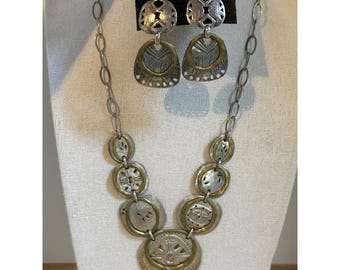 Silpada Boho Bib Necklace N2861 & Matching Earrings W2878 Set Sterling Silver