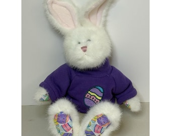 Boyds Bears Head Bean Collection Plush Pete E. Bunny Easter Rabbit NWT Purple