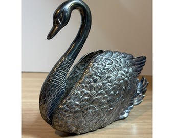 Godinger Silver Swan Mail Organizer Letter Holder Art Nouveau Table Decor