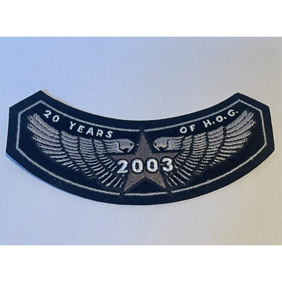 Harley Davidson HOG Rocker Patch 2003 Harley Owners Group 20 Years