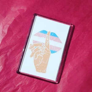 Transgender Fridge Magnet Shut The F up