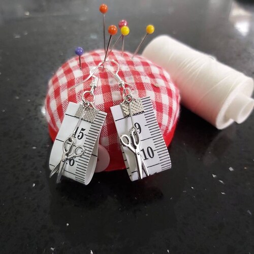 Needle & Thread Earrings Sewing Charm Earrings Sewist Gift Etsy