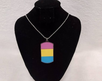 Pansexual Dog Tag Necklace