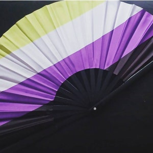 Pride Non Binary Large Loud Clack Folding Fan style