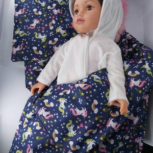 Sac de couchage pour poupée. Cousu main. Tissu doux