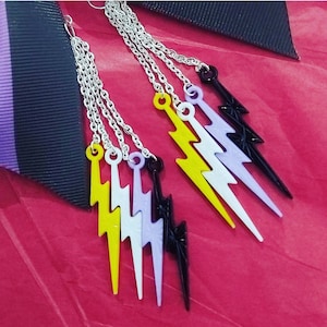 Non Binary Earrings Quad Lightening bolts!
