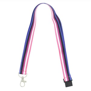 Genderfluid LGBTQIA lanyard met veiligheidsclip