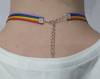 Rainbow Choker necklace Adjustable
