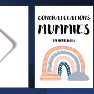Lesbian 2 Momias Felicitaciones Baby Card