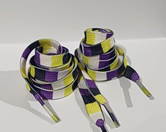 Non Binary Pride Sublimated Shoe laces lots of flags to choose from
