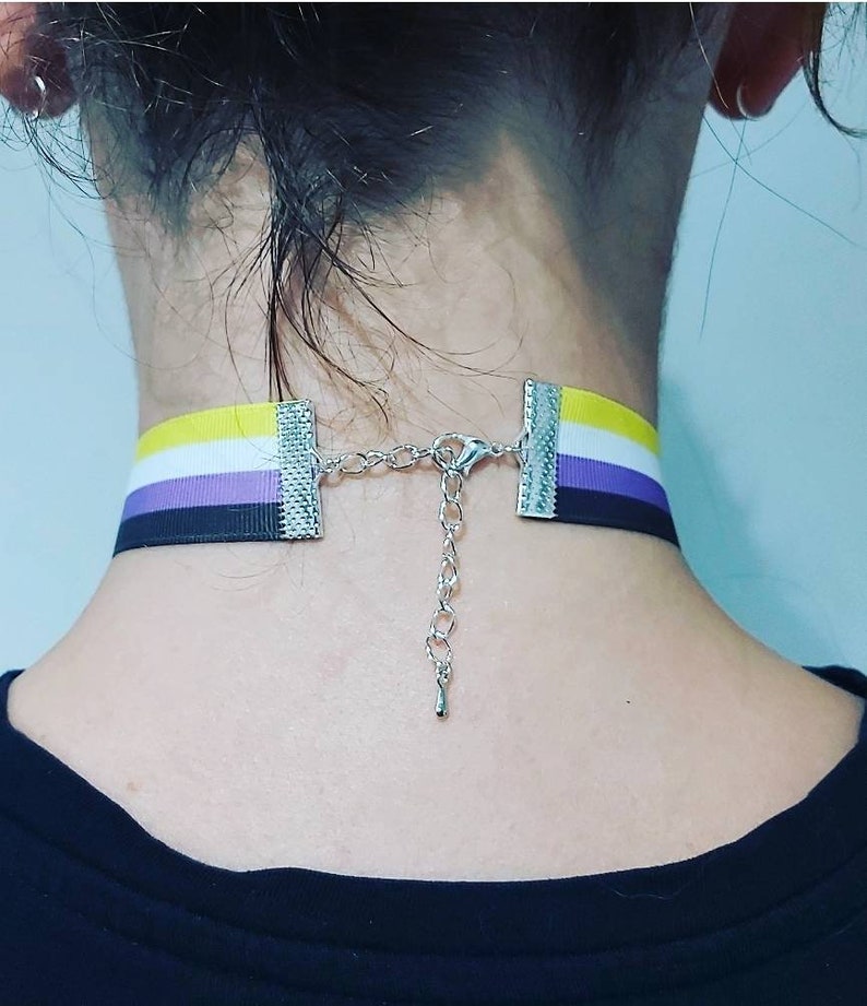 Rainbow Choker necklace Adjustable image 6
