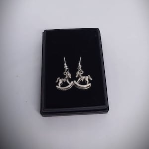 Cute Rocking horse earrings Tibetan silver