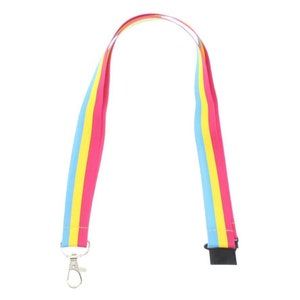 Pansexual LGBTQIA lanyard with safety clip