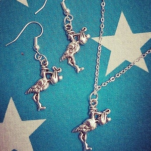 Stork and Baby Tibetan jewellery set