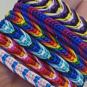 LGBTQIA+ Adjustable Handmade Woven Friendship Bracelets. MLM, Non Binary, Transgender, Lesbian, Bisexual, Rainbow. Perfect Gift.