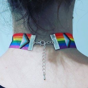 Rainbow Choker necklace Adjustable image 4