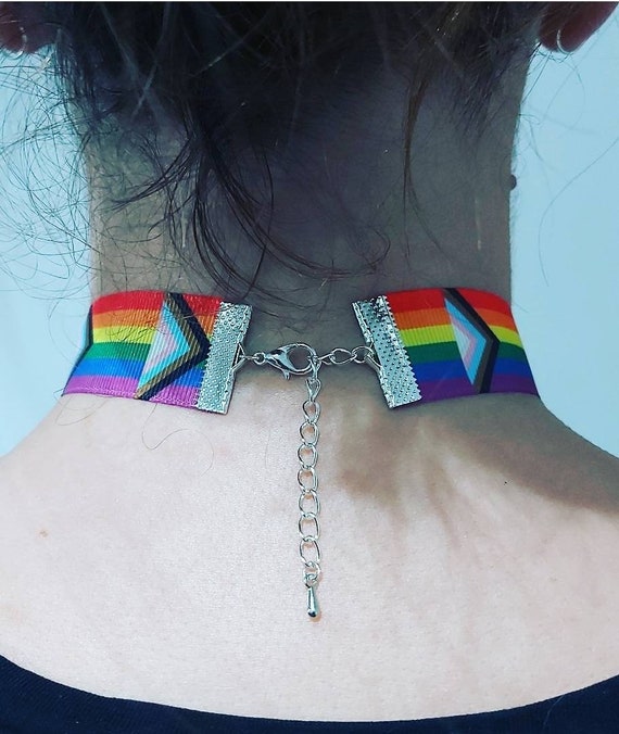 Progressive Rainbow Choker Necklace Adjustable Etsy Australia