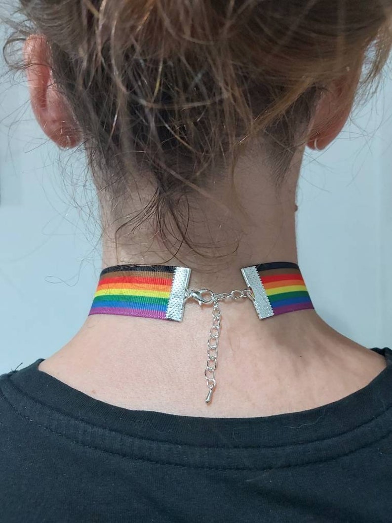 Rainbow Choker necklace Adjustable image 2