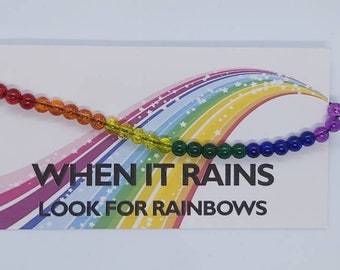 Regenbogen Glas Perle verstellbare Armband