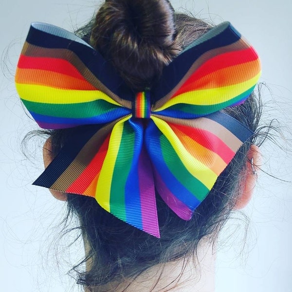 Inclusive Rainbow Hair Bow