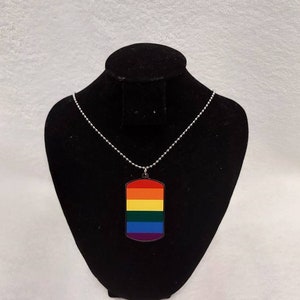 Rainbow Dog Tag Necklace