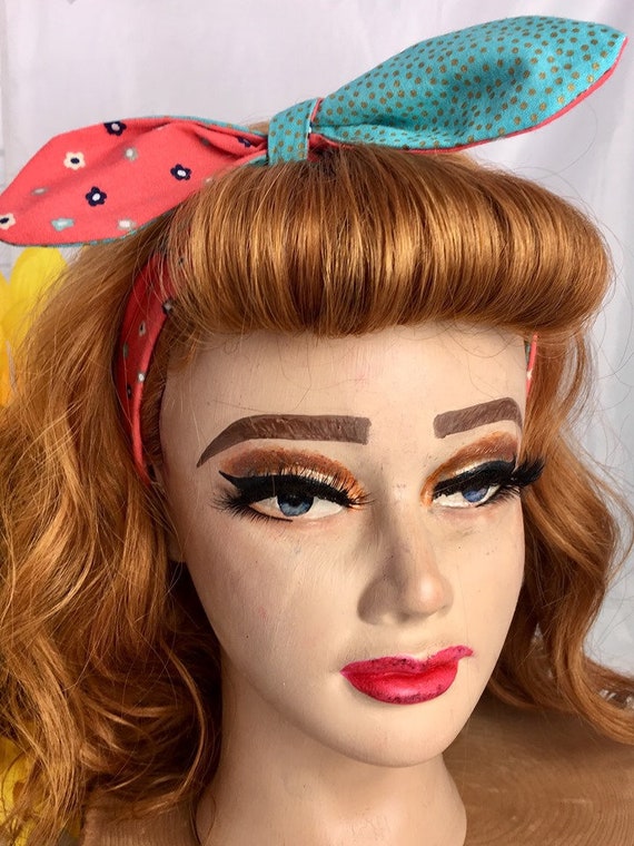 Adjustable Headband Hair Bandana Hair Tie Pinup Headband Etsy