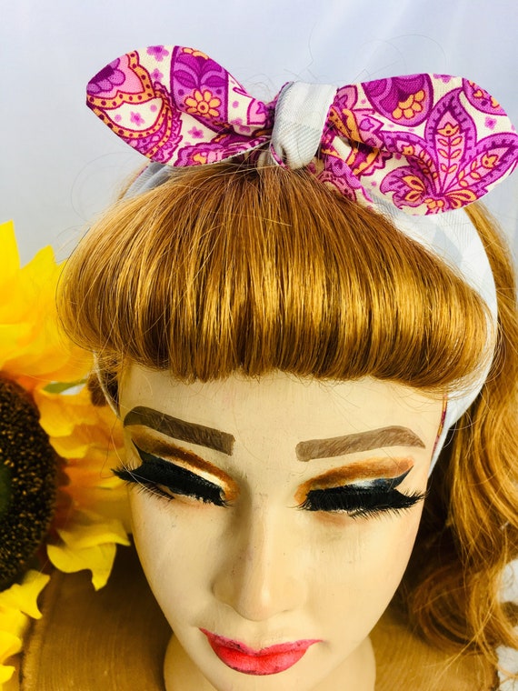 Pinup Headbandadjustable Headband Hair Bandana Hair Tie Etsy