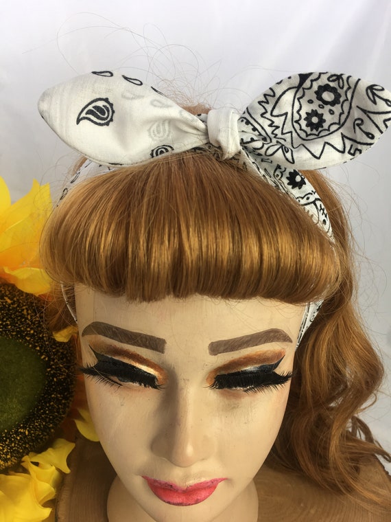 Adjustable Headband Hair Bandana Hair Tie Pinup Headband Etsy