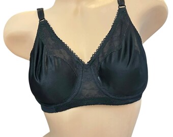 Vitage Underscore Black Non-Padded Full Coverage Bra Size 36C With Lace Accents